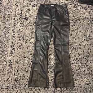 Black vegan leather bootcut Pants